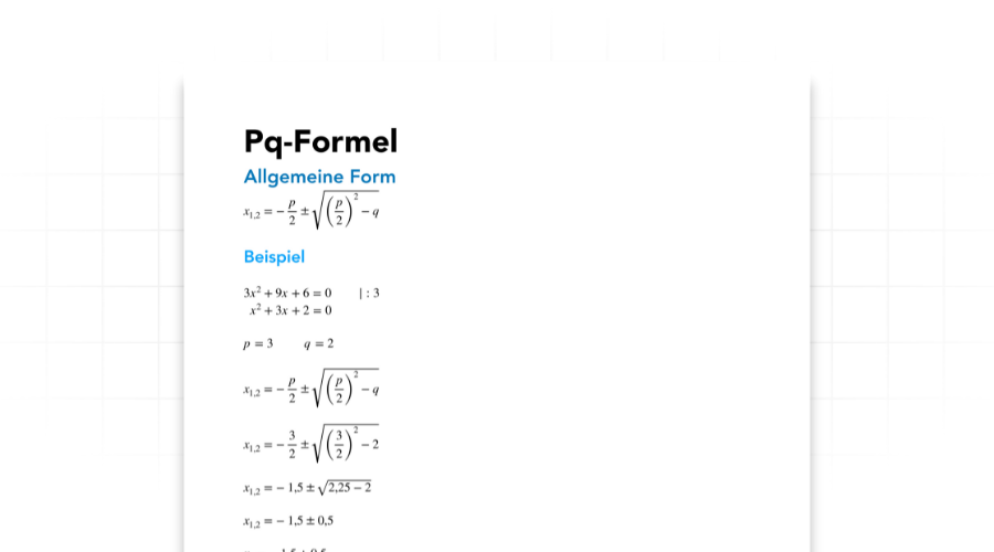 pd-Formel Lernzettel mit Beispiel