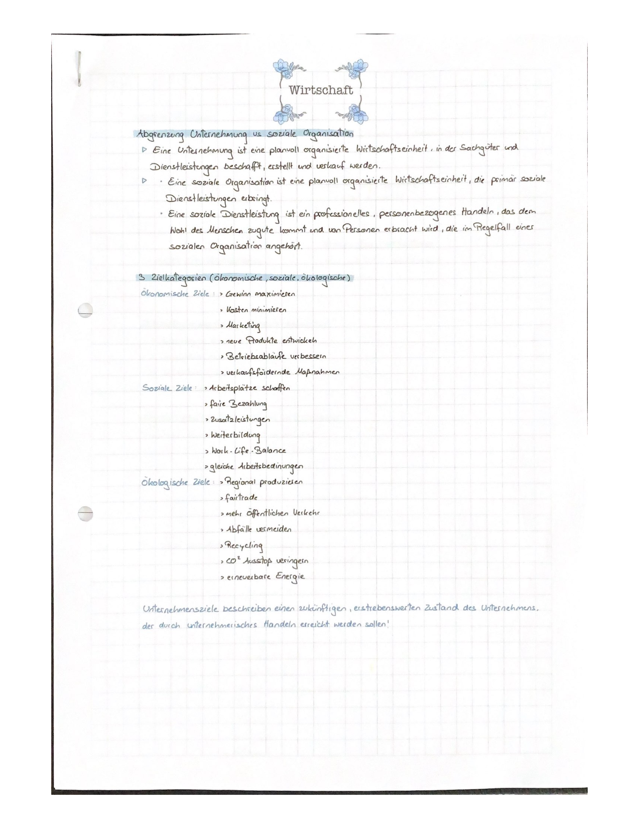 Wirtschaft - Unternehmen und Unternehmensformen