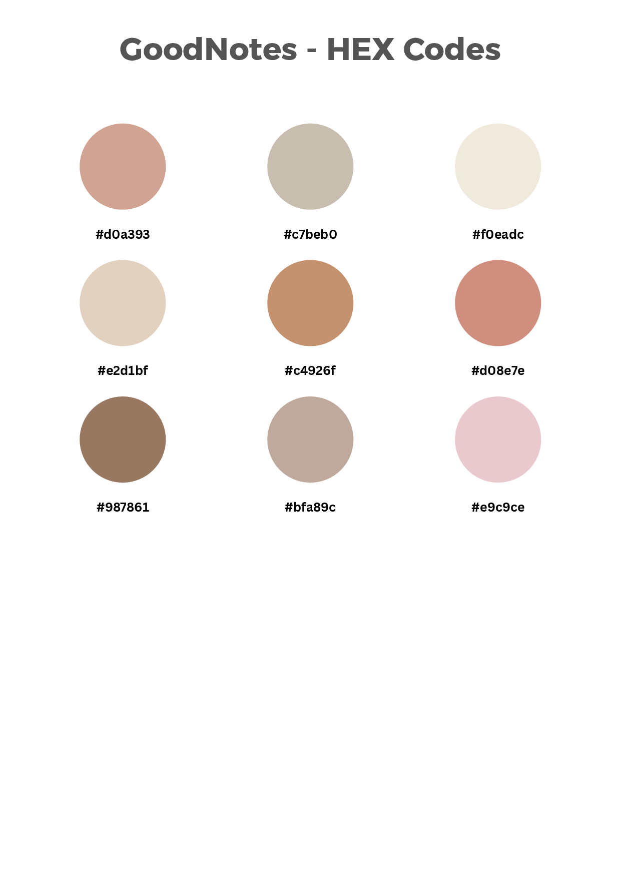 HEX Codes für GoodNotes