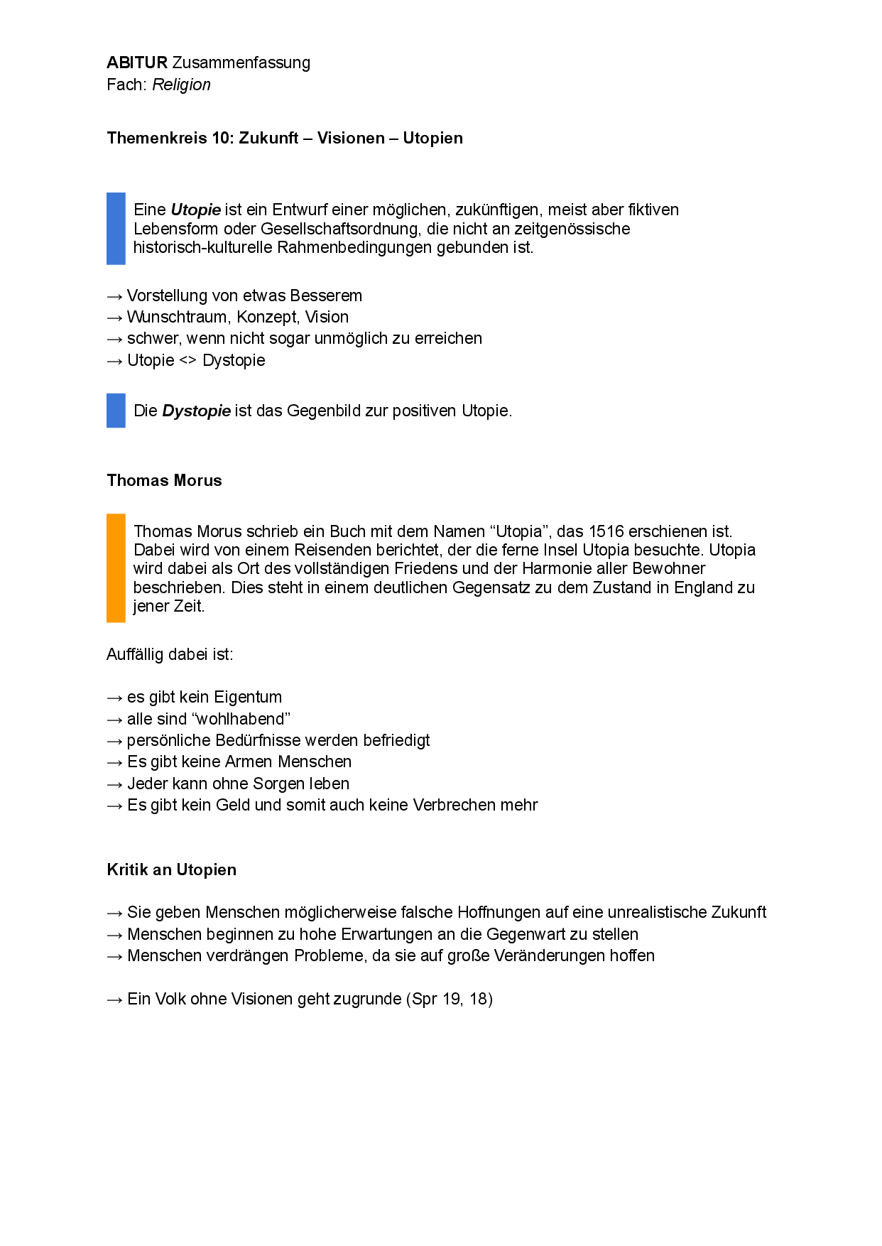 TK 10 - Zukunft und Utopien