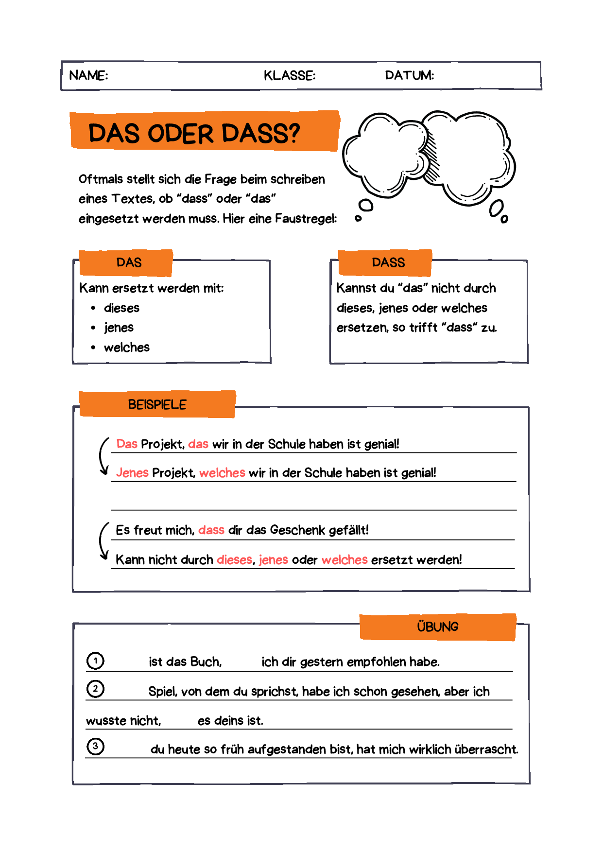 Das oder dass – einfache Regel | Deutsch