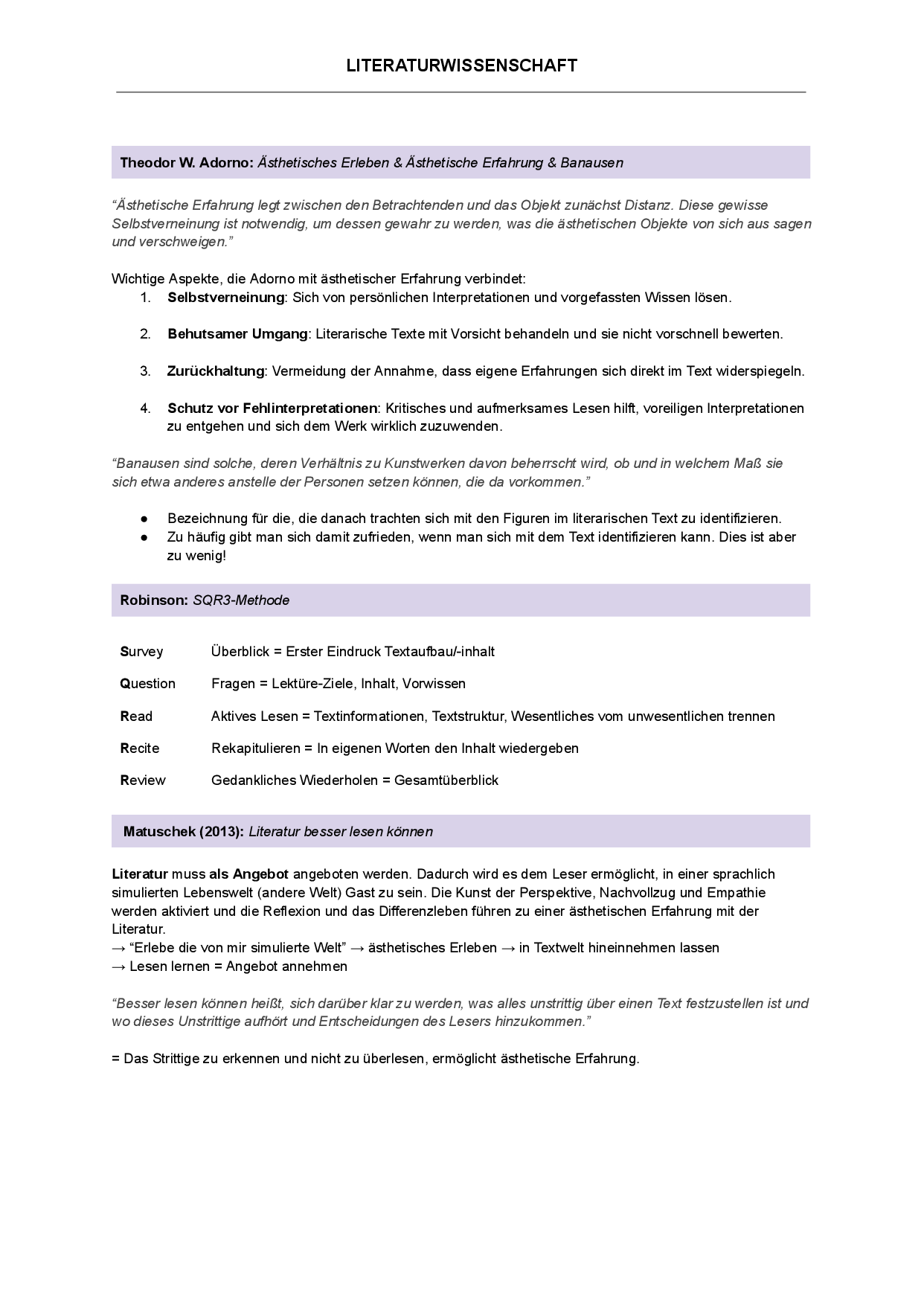 Literaturwissenschaft – Deutsch M2 – PH Weingarten