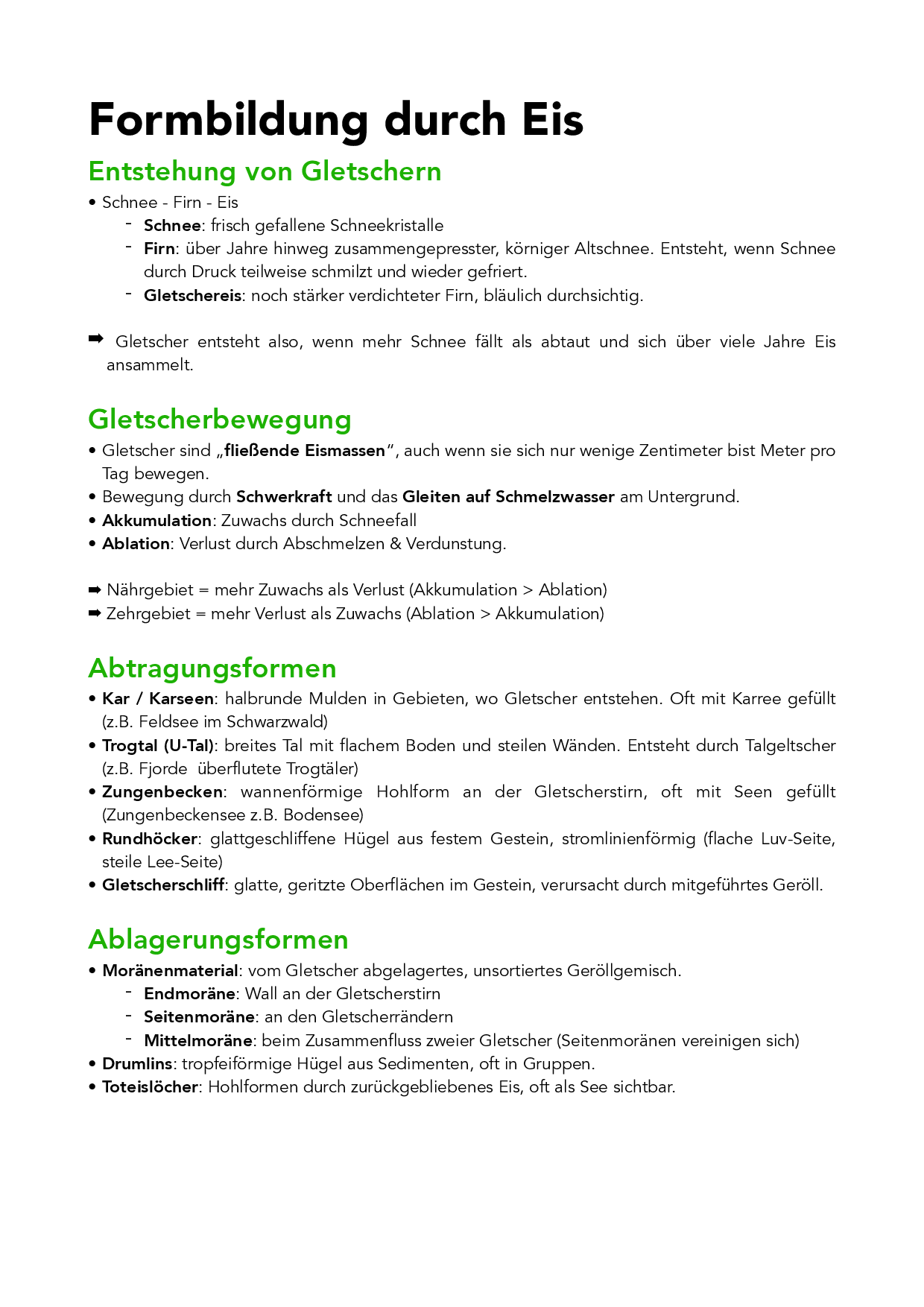 Formbildung durch Eis