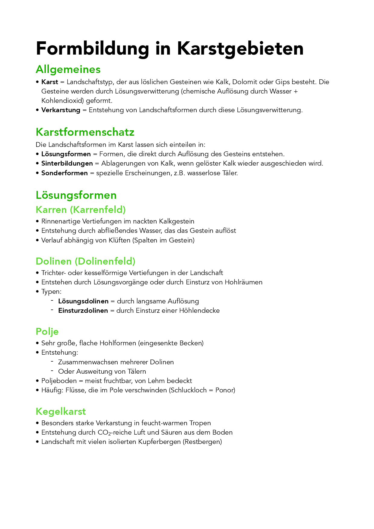 Formbildung in Karstgebieten
