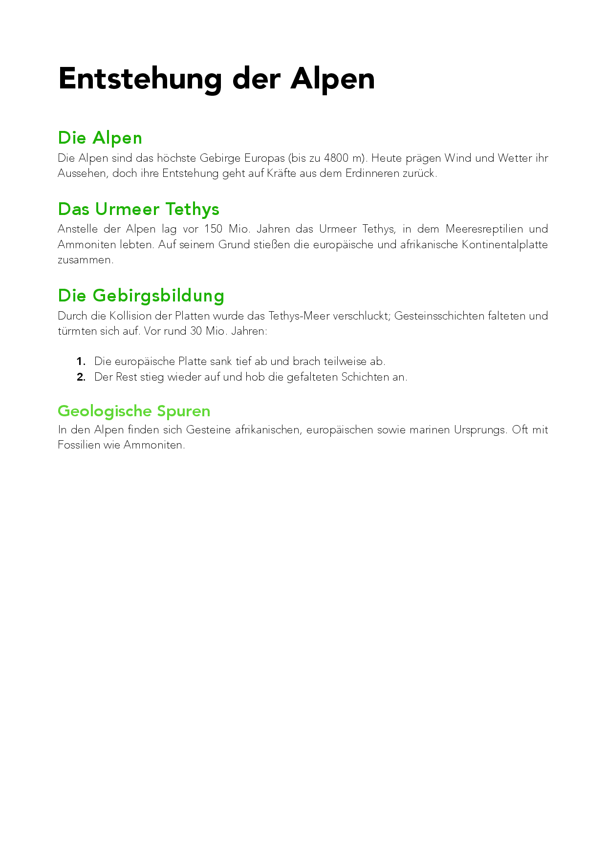 Die Entstehung der Alpen