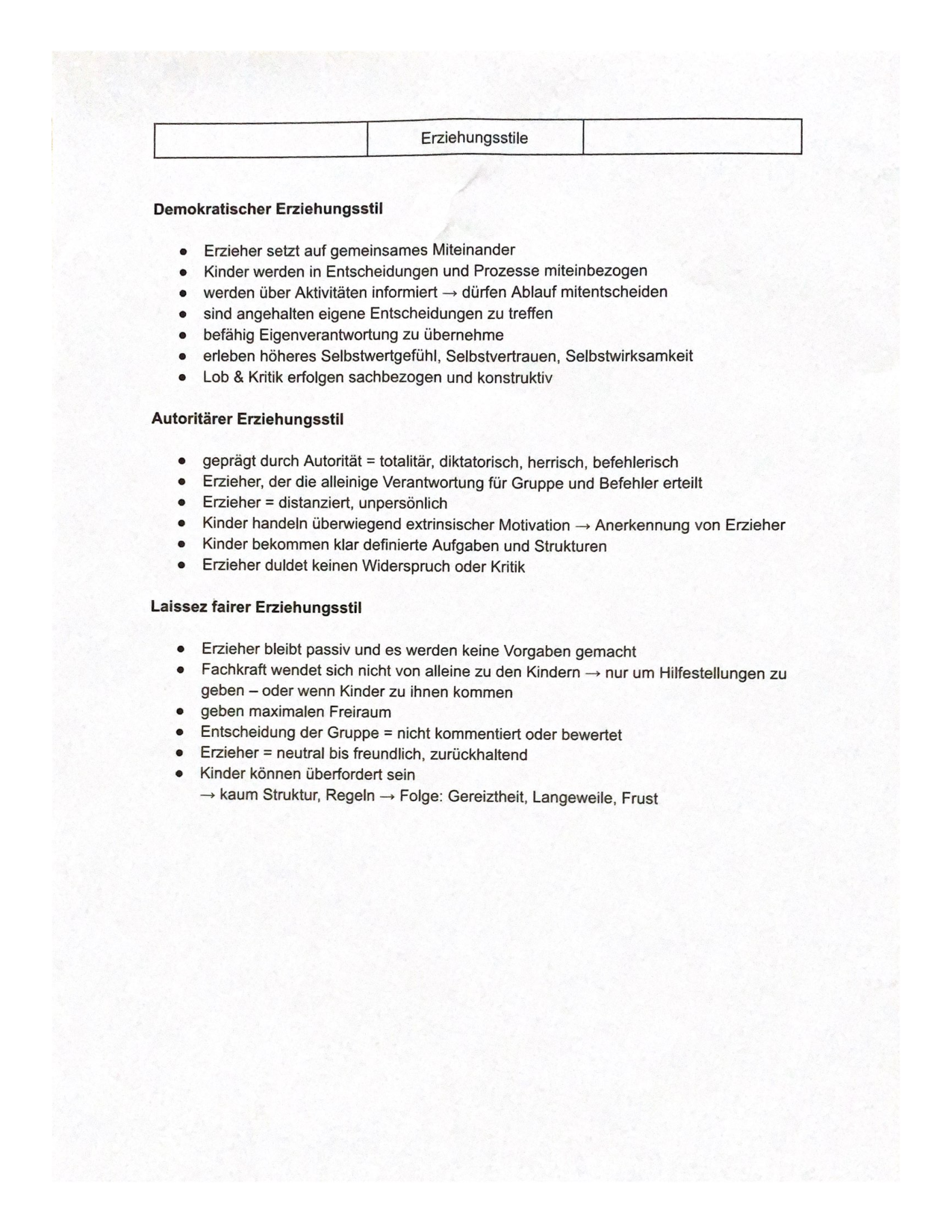 Erziehungsstile