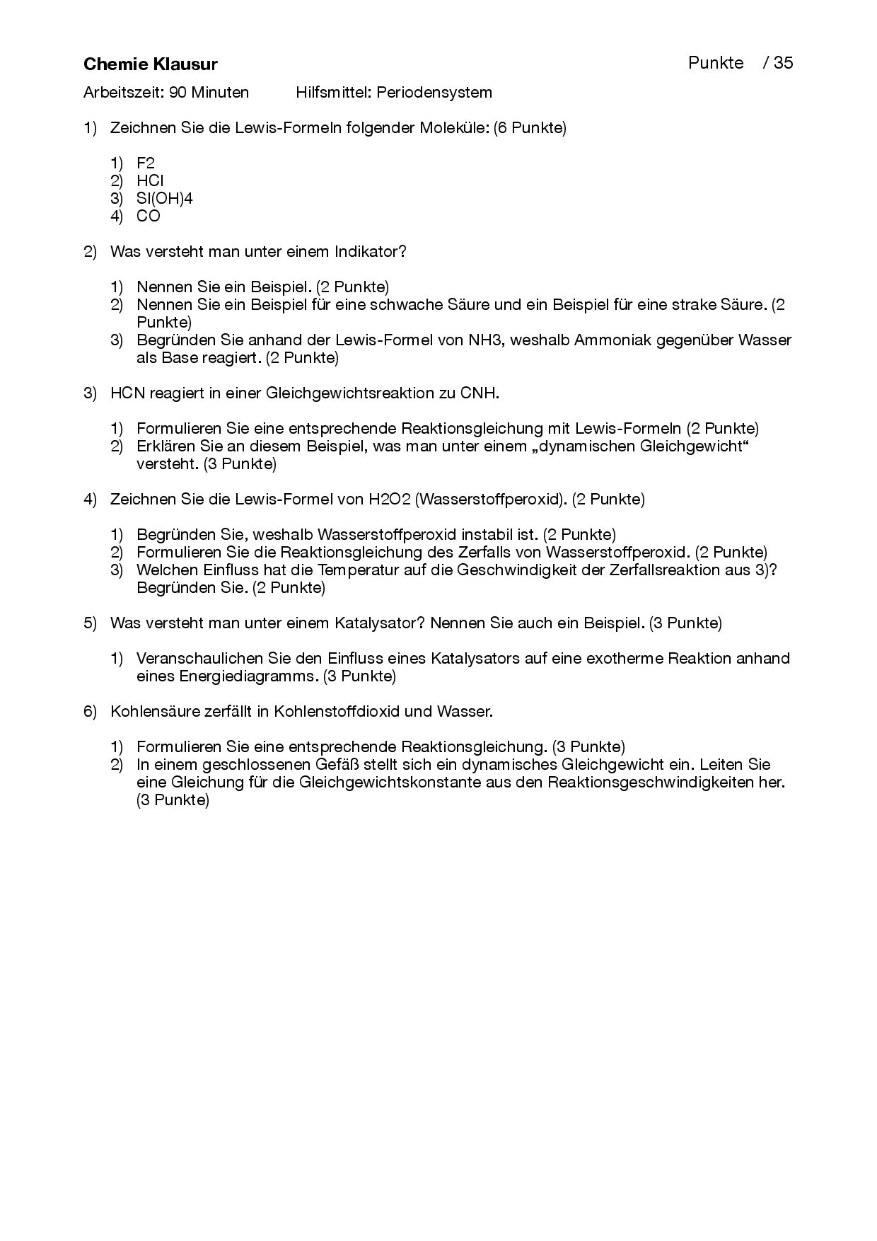Lewis-Formel, Indikatoren & dynamisches Gleichgewicht