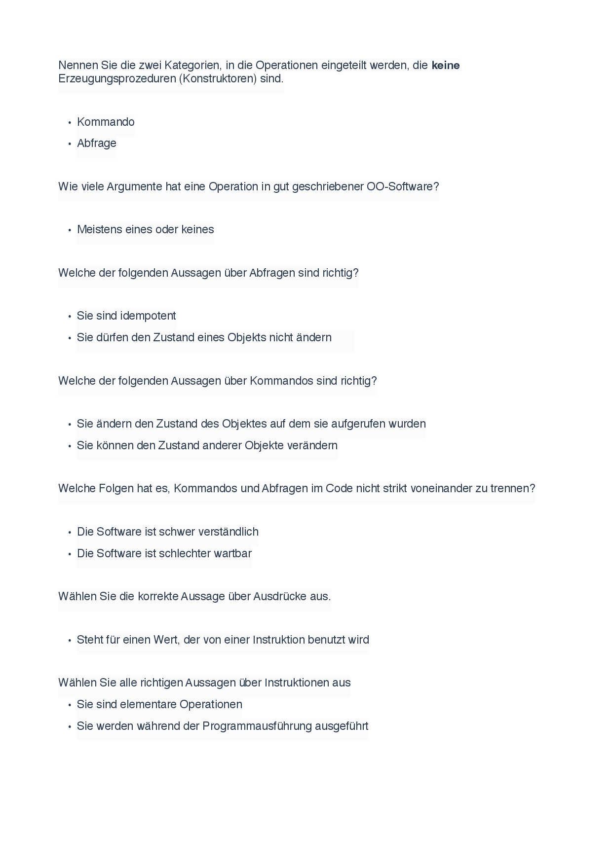 Scheinquiz – Programmierung und Softwareentwicklung (Stuttgart)