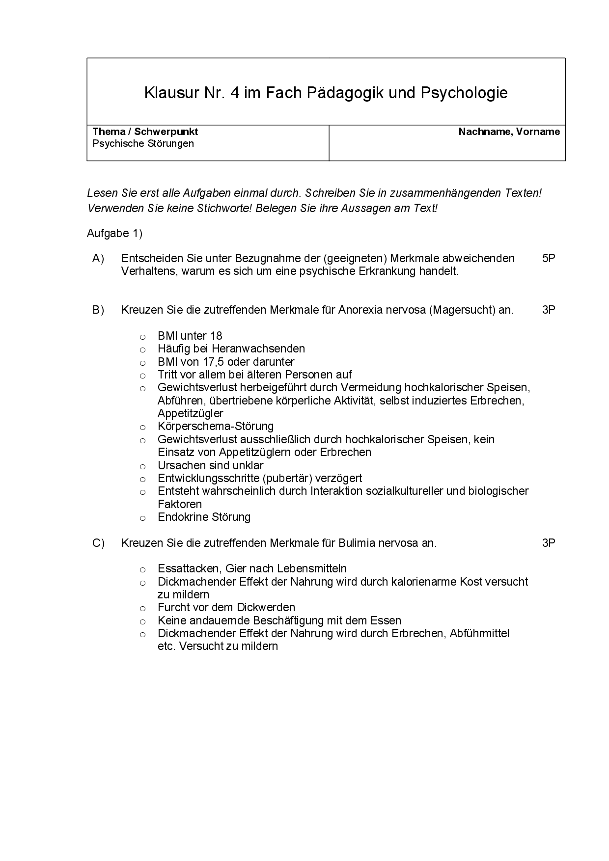 Psychische Störungen