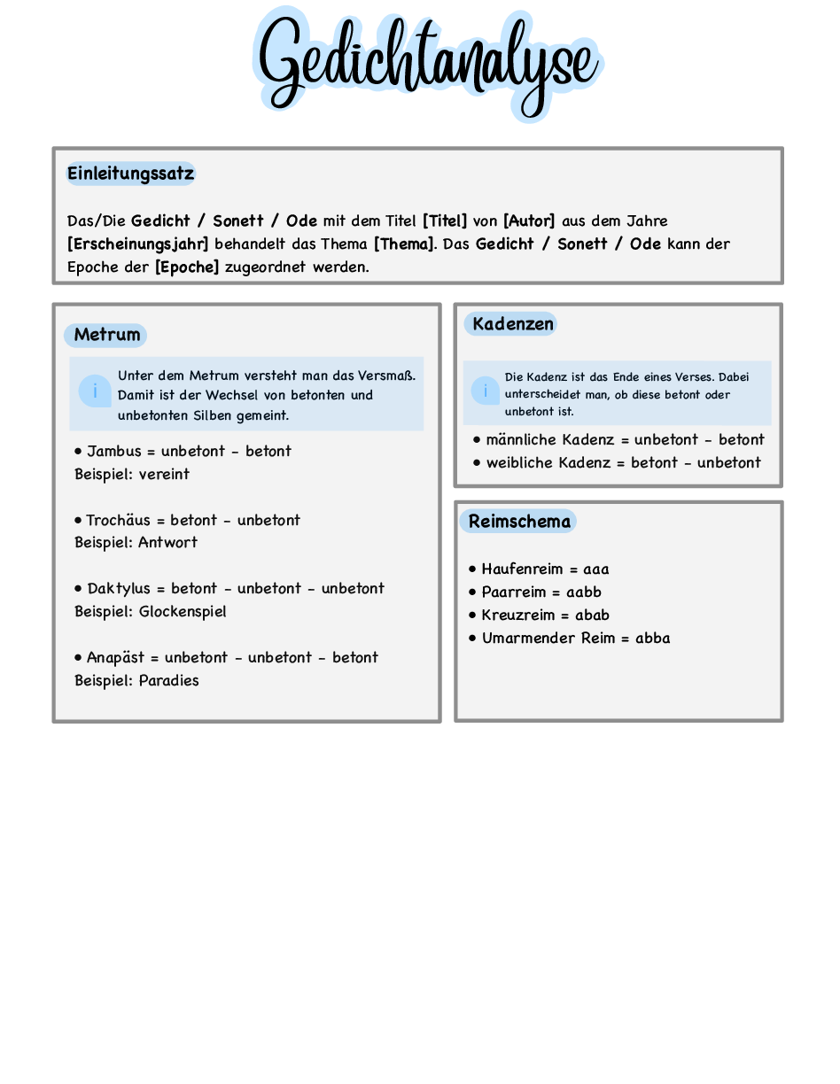 Gedichtanalyse/interpretation ABITUR Deutsch
